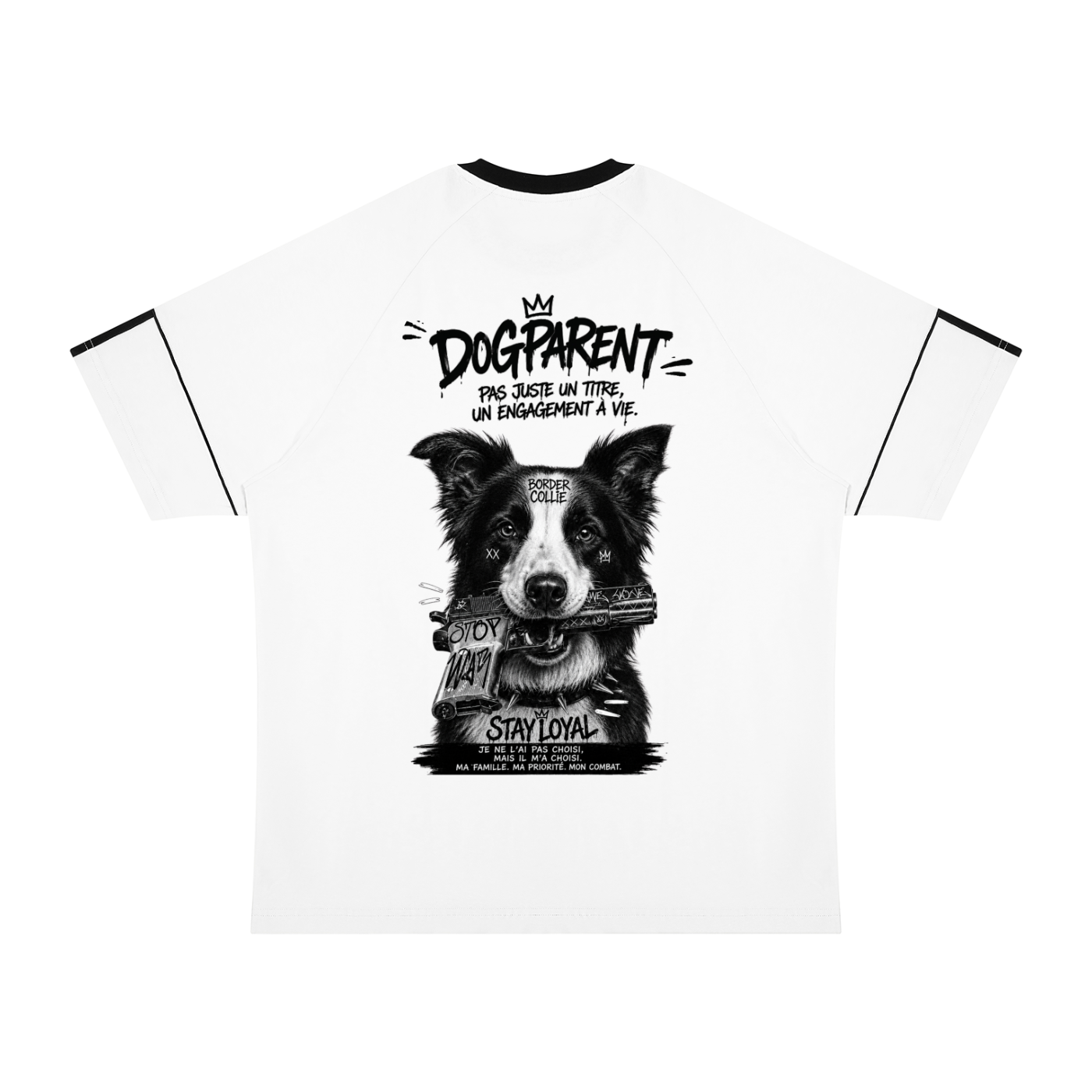 GUN Border Collie - T-shirt Raglan