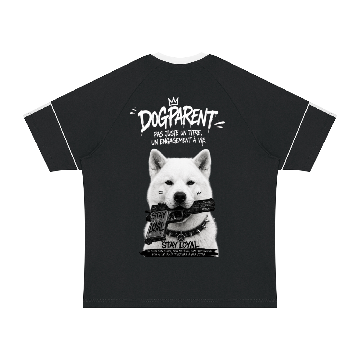 GUN Akita Inu Blanc - T-shirt Raglan