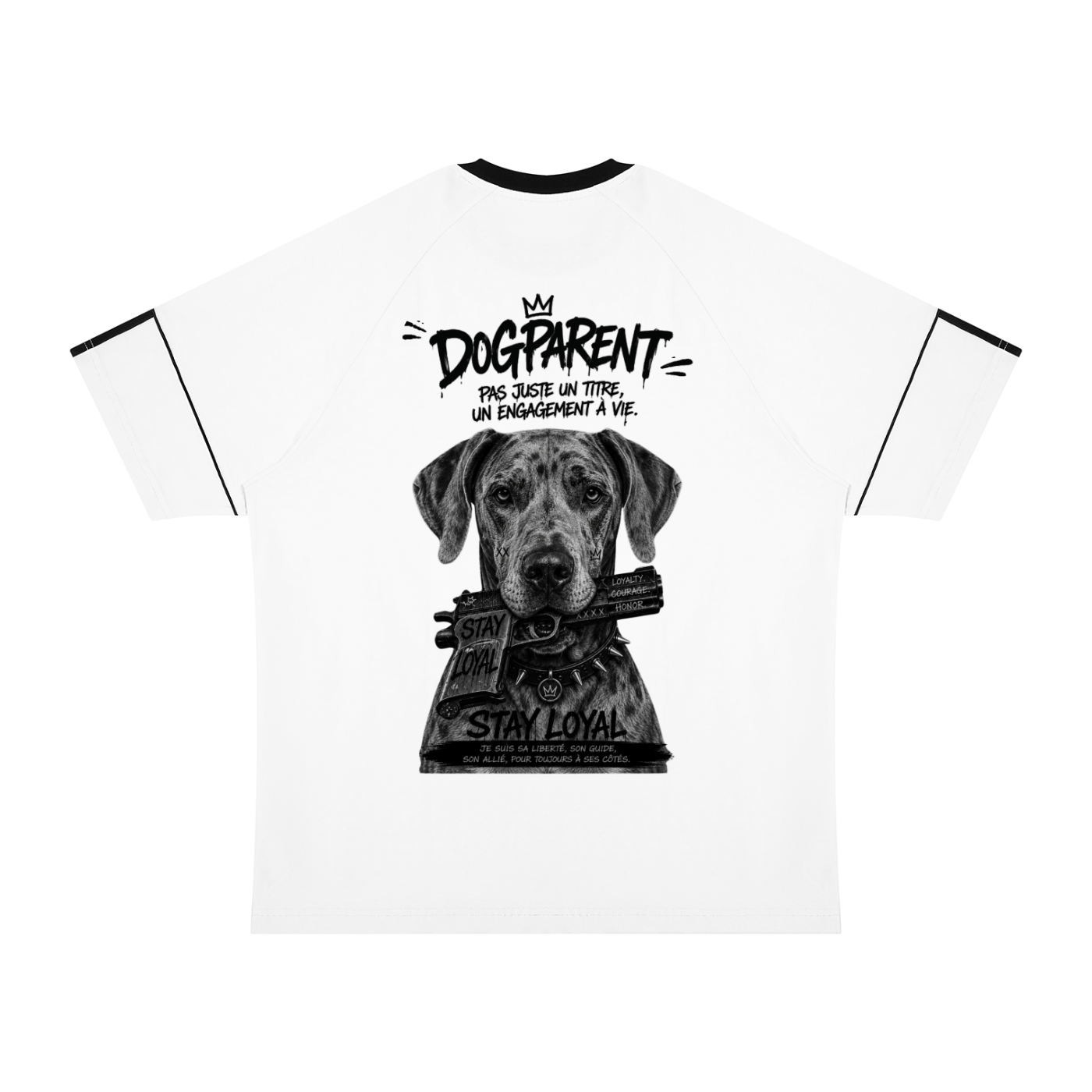 GUN Dogue Allemand Bringé - T-shirt Raglan