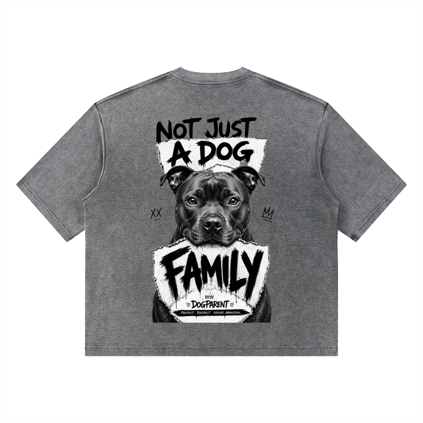 FAMILY Staffie - Waffle Boxy T-Shirt
