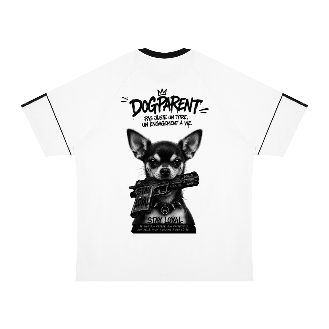 GUN Chihuahua Black Fire - T-shirt Raglan