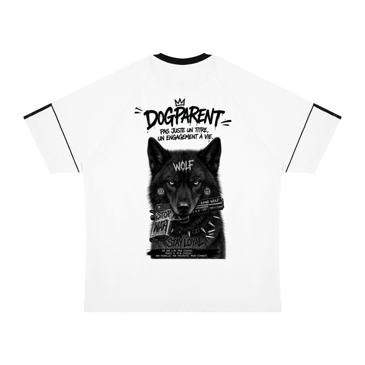 GUN American Wolfdog Black - T-shirt Raglan