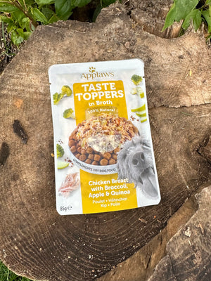 Topper en sauce Applaws - Poitrine de Poulet/Brocoli/Pomme/Quinoa - 85g