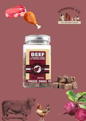Friandises Kiwi Walker lyophilisées 100% boeuf/poulet/betterave