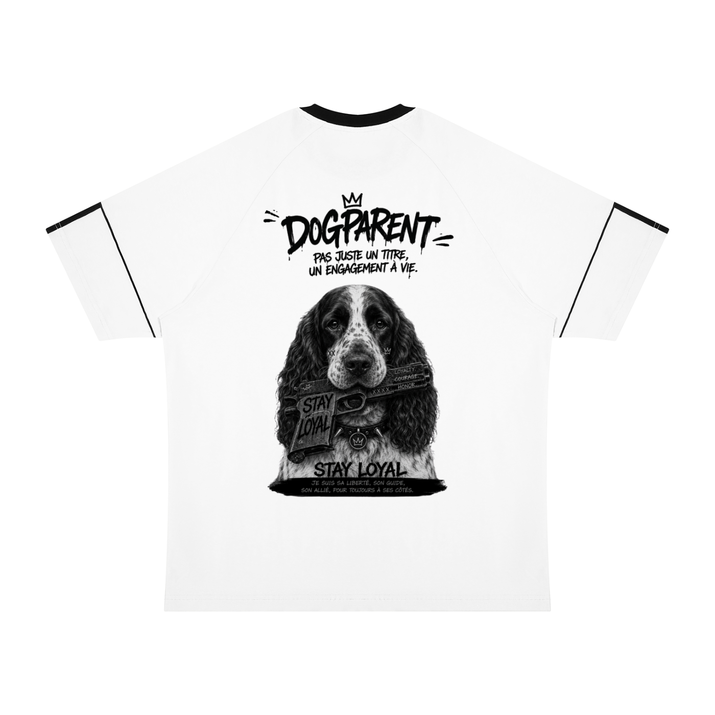 GUN Black and White Cocker - T-shirt Raglan