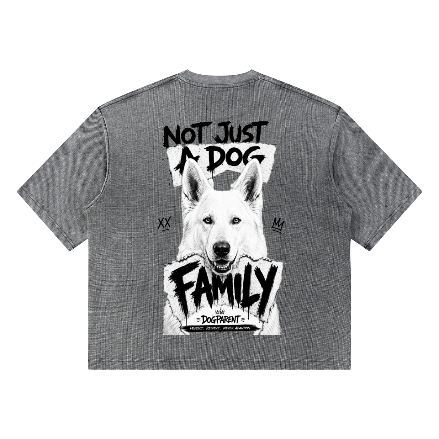FAMILY White Swiss Shepherd - Waffle Boxy T-Shirt