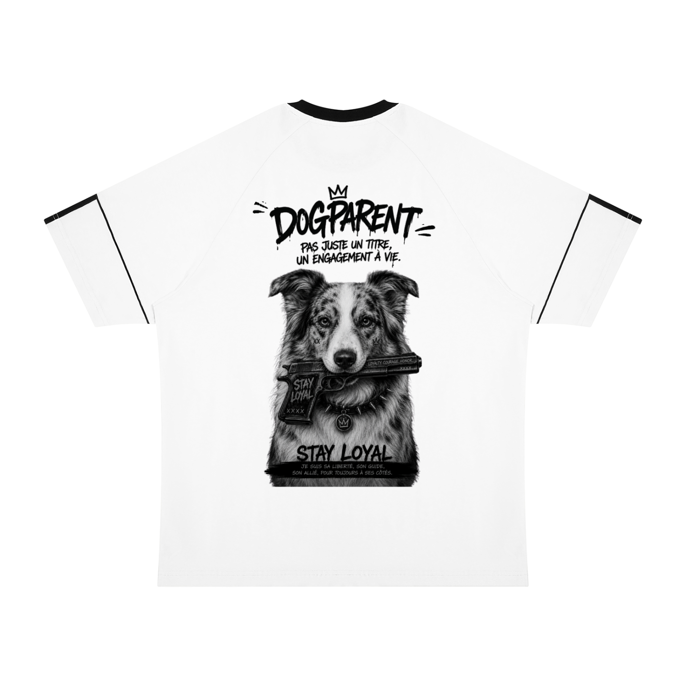 GUN Blue Merle Border Collie - T-shirt Raglan