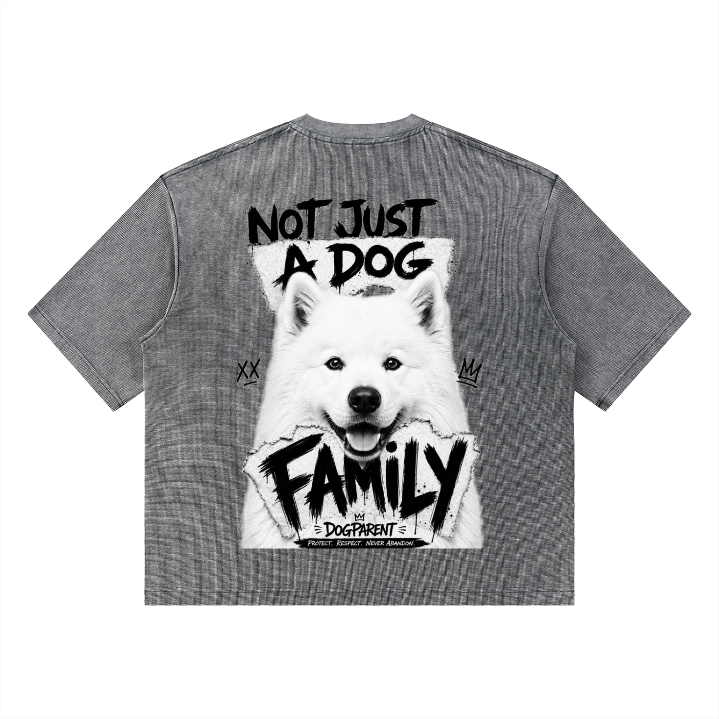 FAMILY Samoyède - Waffle Boxy T-Shirt